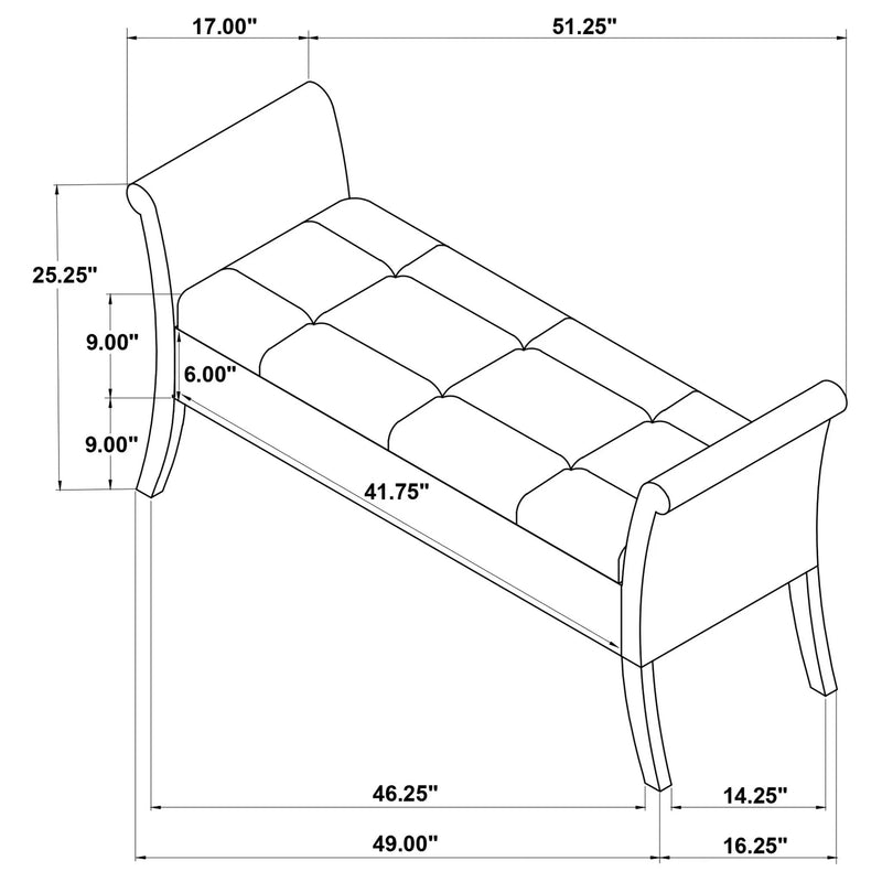 Pasley - Rolled Arm Storage Bench by HouseOfZazla
