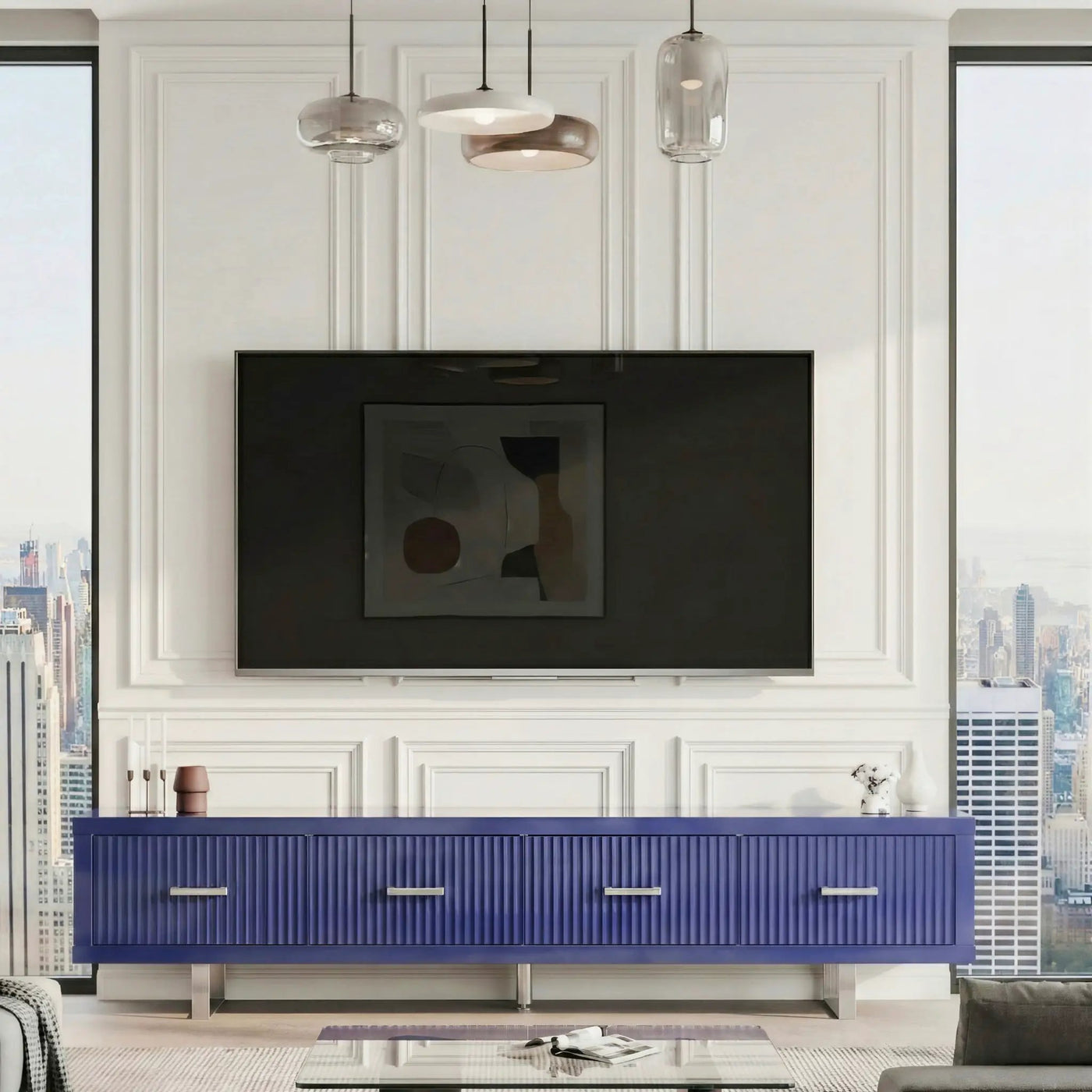 TV Stand With Slatted Drawers by HouseOfZazla