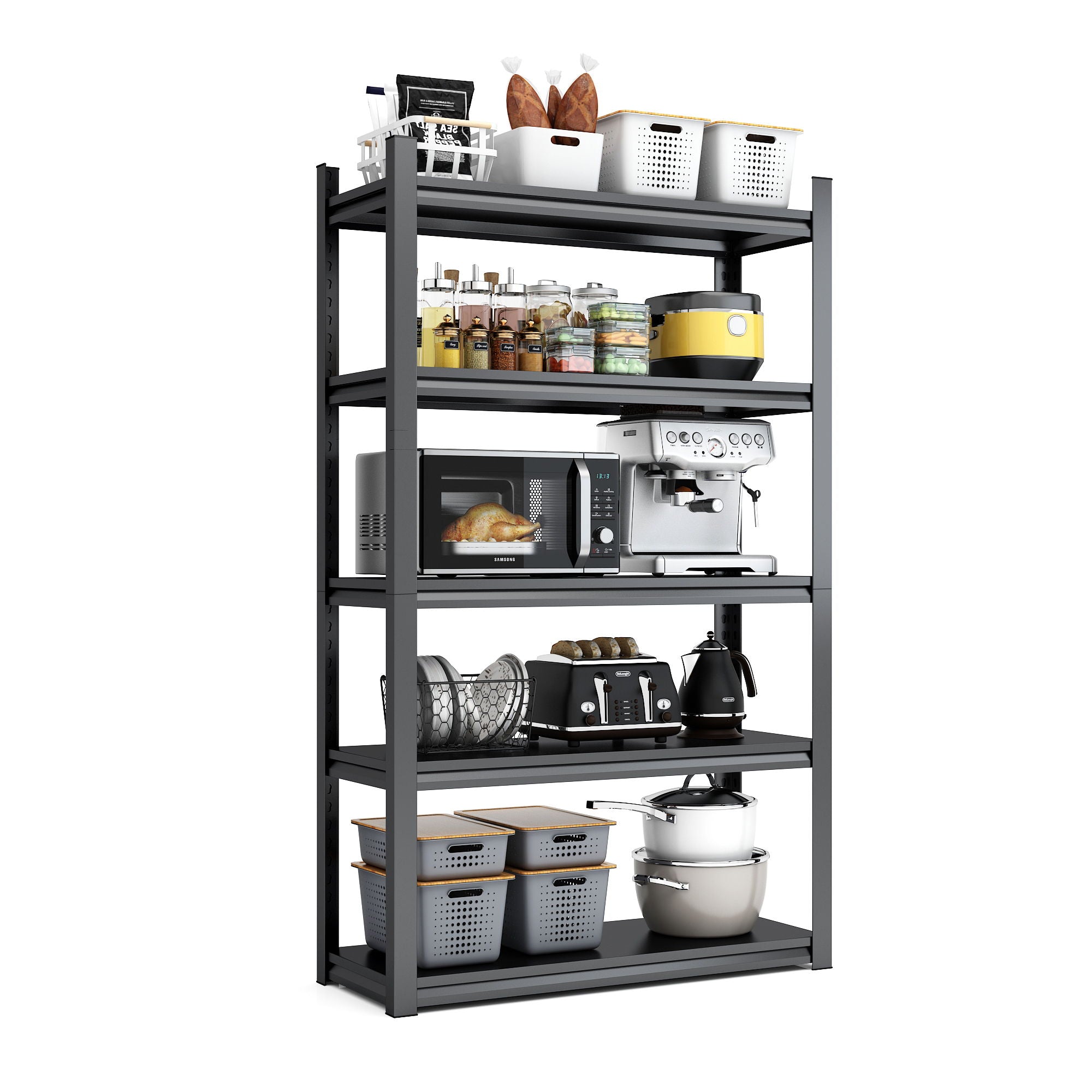 Industrial Heavy Duty Metal Garage Shelving Unit, Adjustable Storage Rack by HouseOfZazla