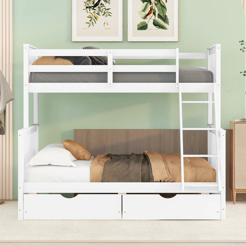 Bunk Bed With Ladders And 2 Storage Drawers by Unique Piece Furniture