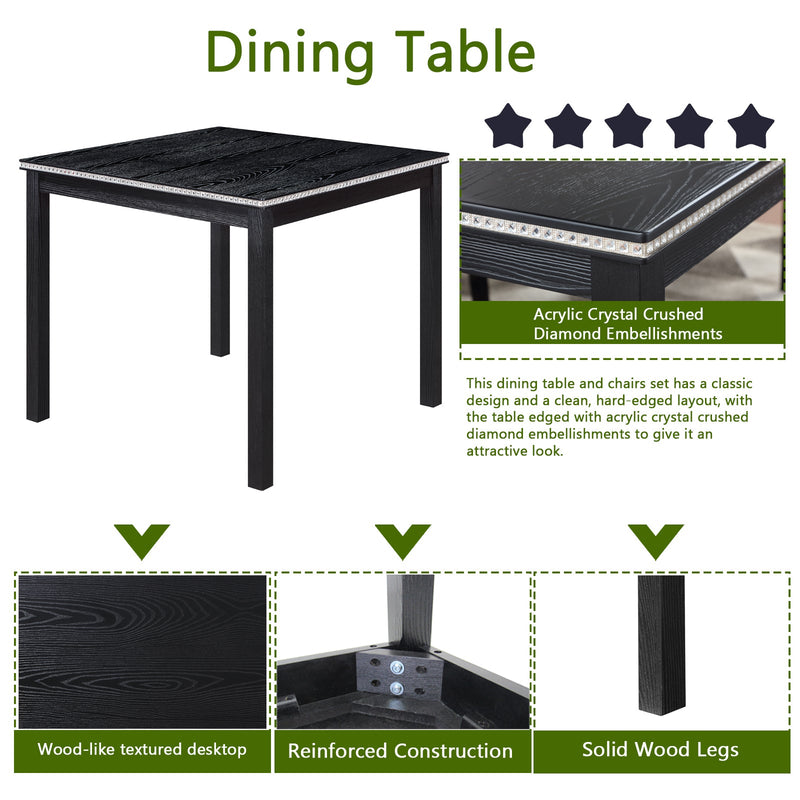 5 Piece Wooden Dining Table Set by BLAKHOM