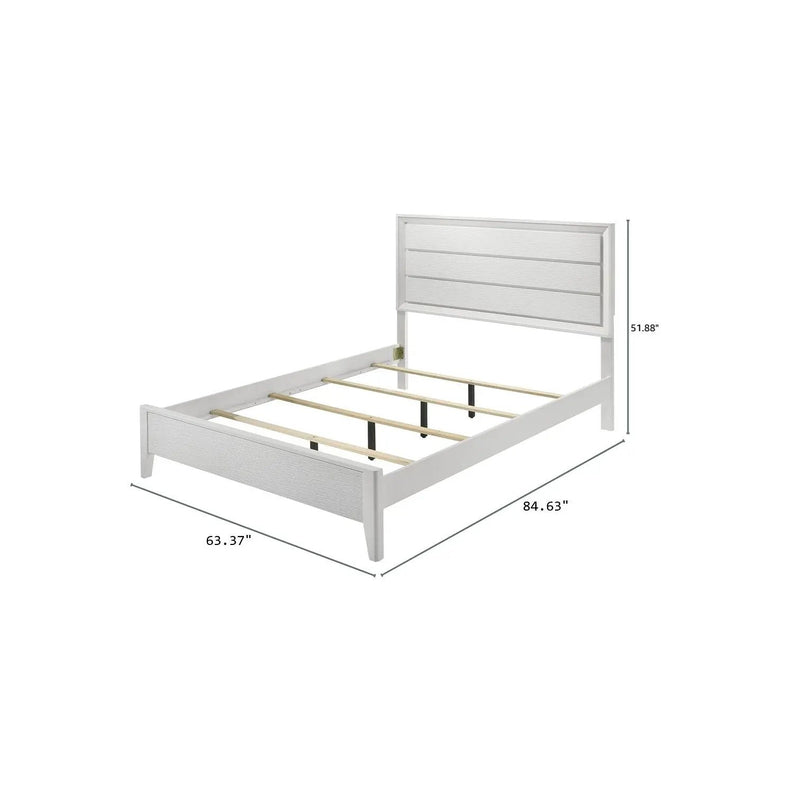 3 Piece Contemporary Bed Set With Wave Texture Panels And Angled Legs by Unique Piece Furniture