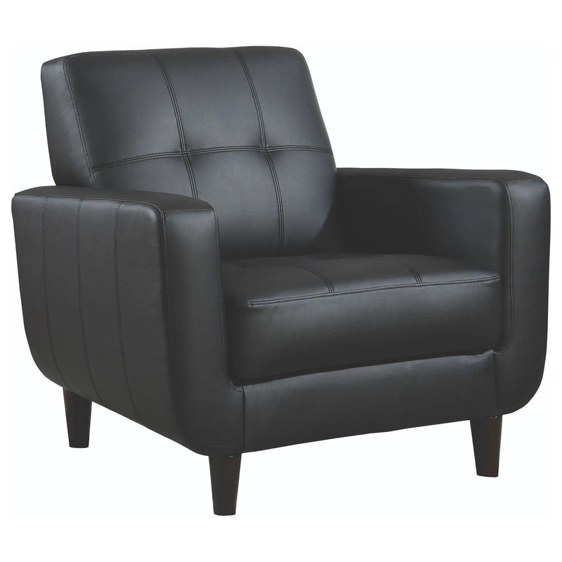 Aaron Upholstered Track Arm Tufted Accent Chair Black by Unique Piece Furniture
