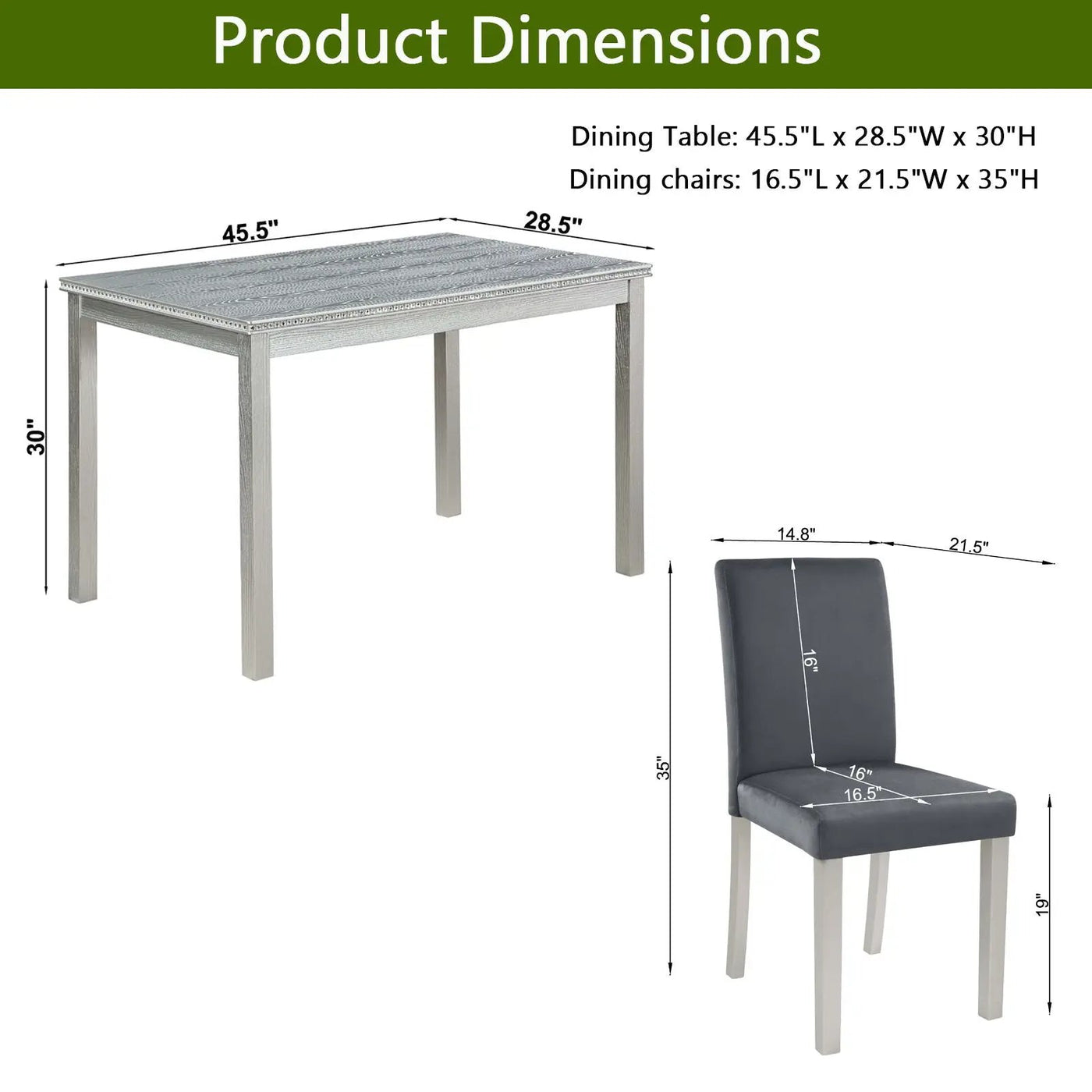 Dining Table Set, Table With A Rectangular Table And Upholstered Chairs by HouseOfZazla