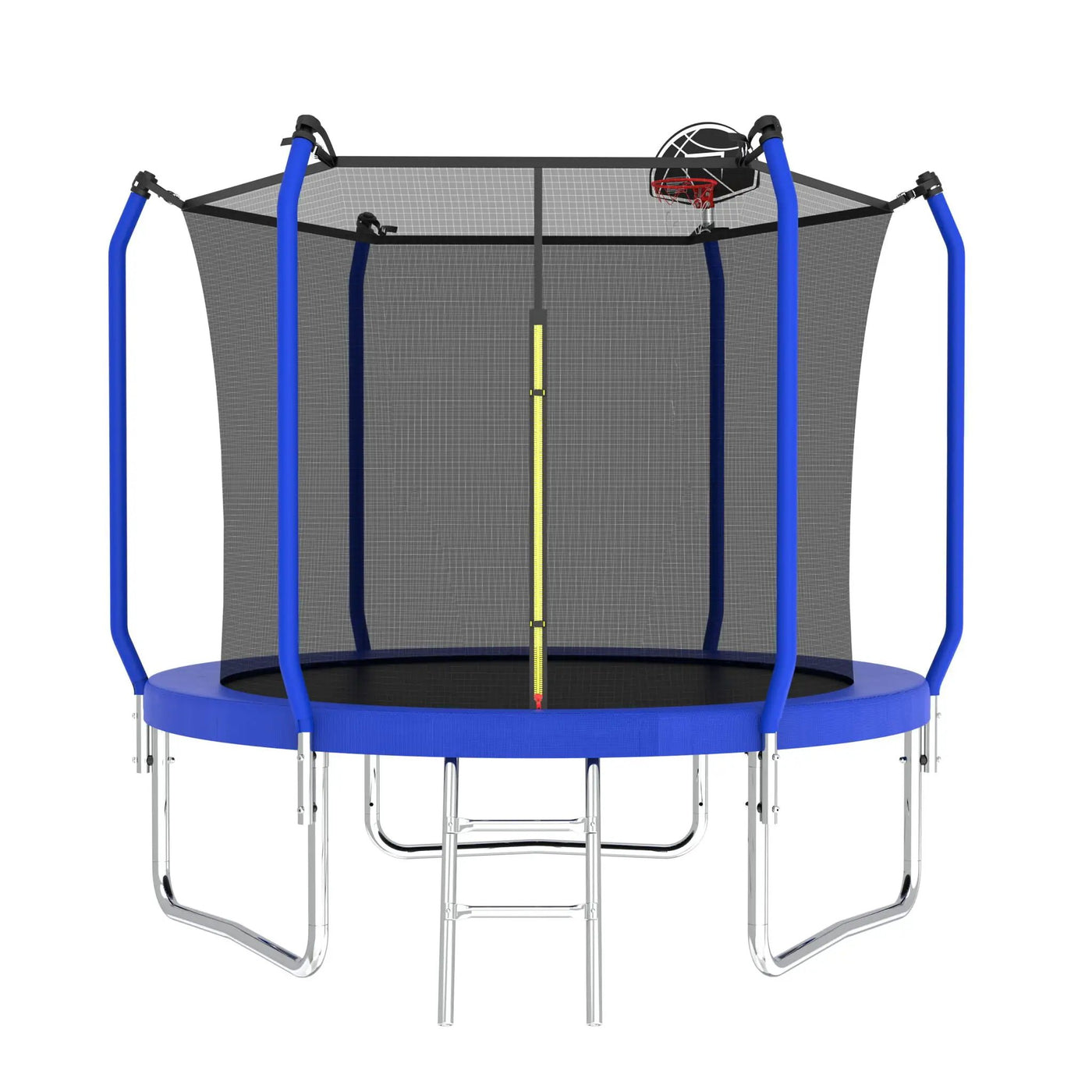 Trampoline With Basketball Hoop, Astm Approved Reinforced Type Outdoor Trampoline With Enclosure Net by HouseOfZazla