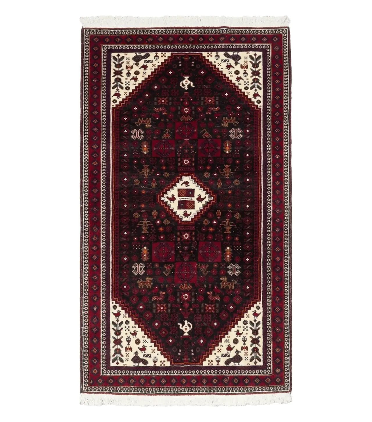 4' X 7' Vintage Handmade Indian Jaipur Rug Bird Carpet by Jewel Rugs