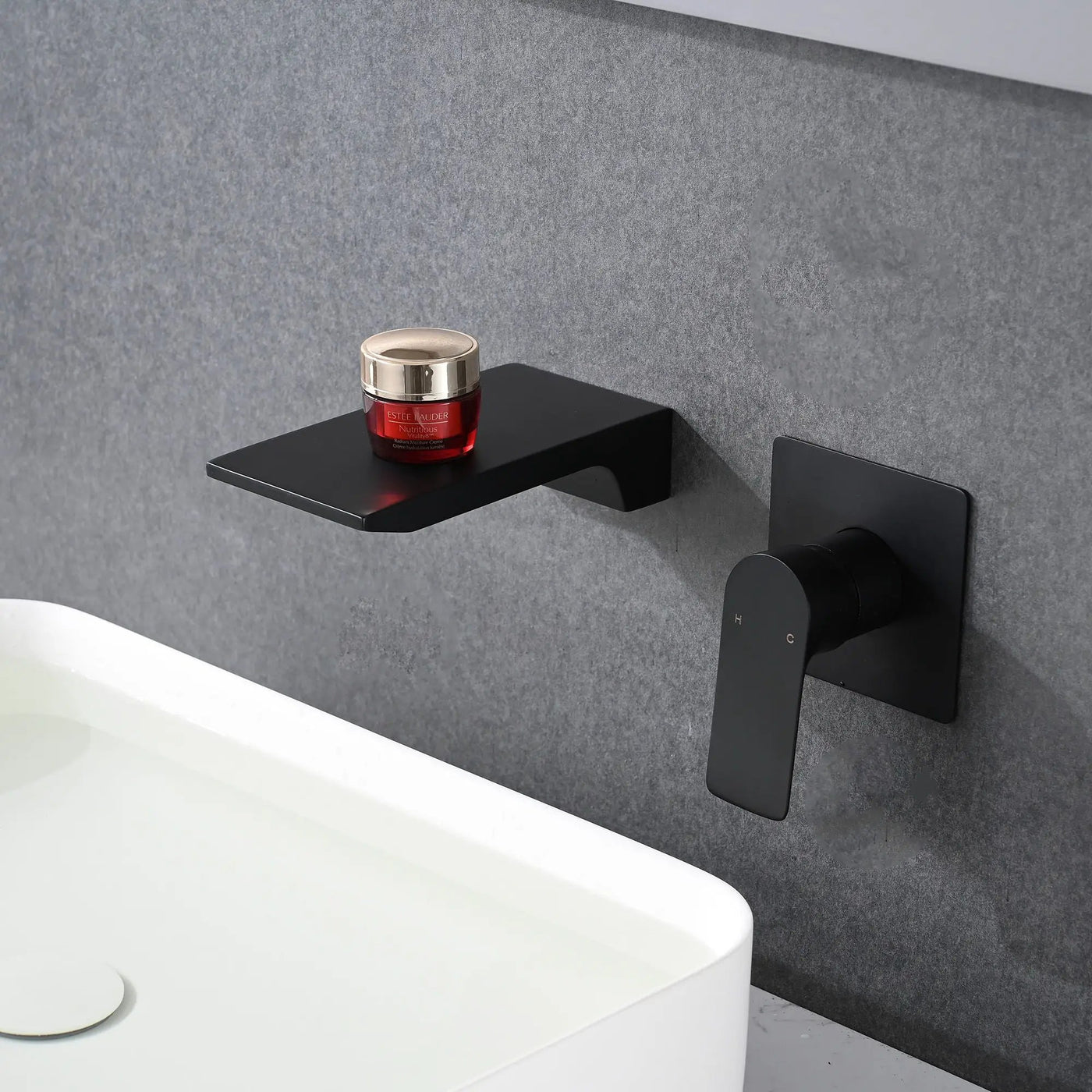 Modern Wall Mount Bathroom Sink Faucet With Waterfall Spout by HouseOfZazla