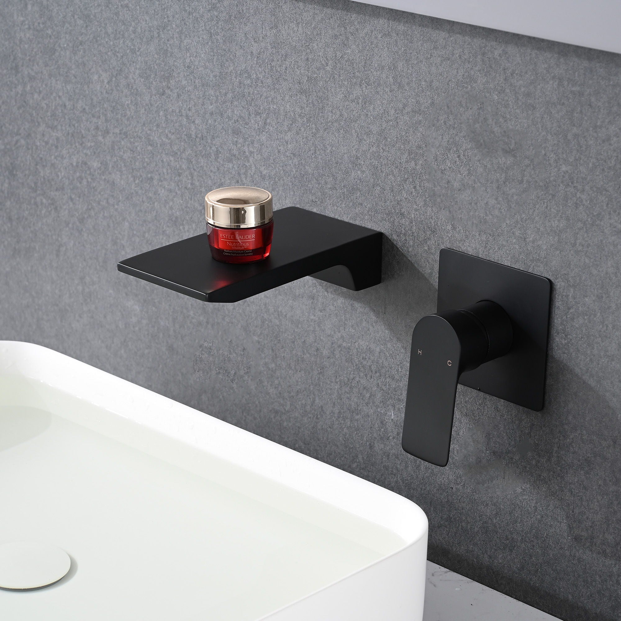 Modern Wall Mount Bathroom Sink Faucet With Waterfall Spout by HouseOfZazla