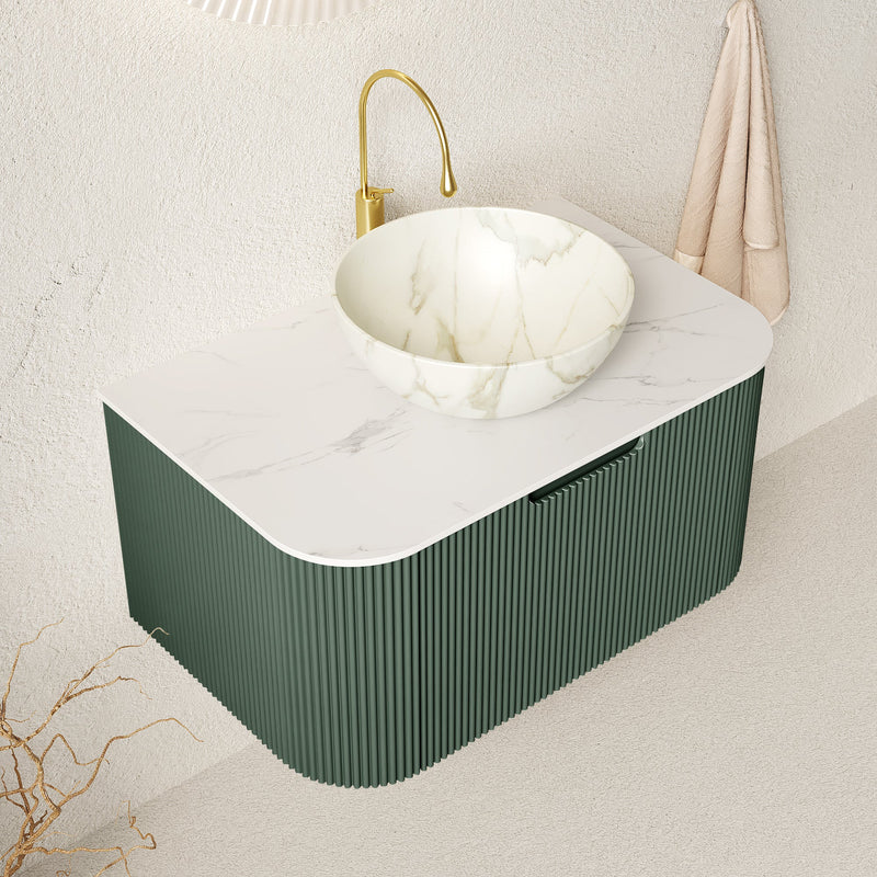 DINA 30" Bathroom Vanity & Sink, Floating Curved Edges by HouseOfZazla