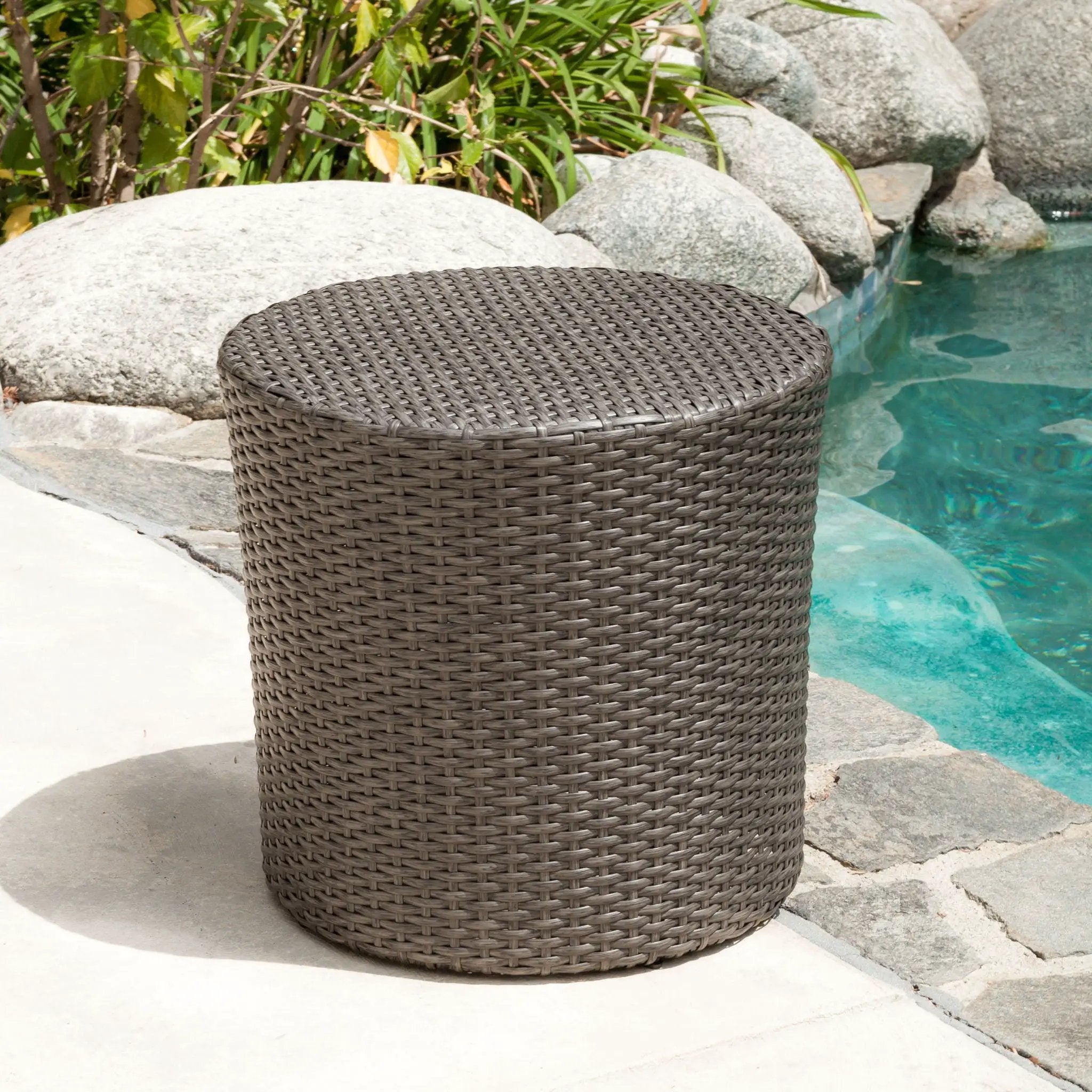 Keaton Barrel Side Table Gray by HouseOfZazla
