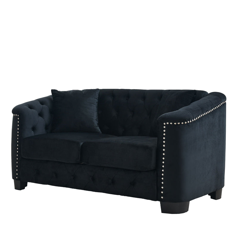 Modern Chesterfield Sofa With Tufted Backrest For Living Room by HouseOfZazla