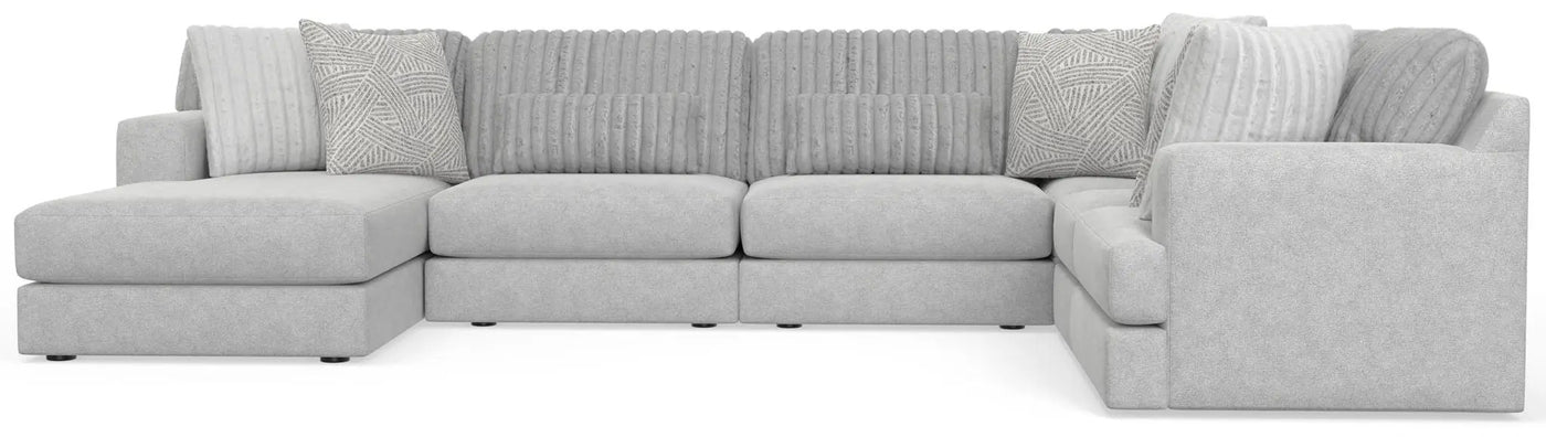 Logan - Upholstered Sectional With Comfort Coil Seating And Accent Pillows Included by Unique Piece Furniture