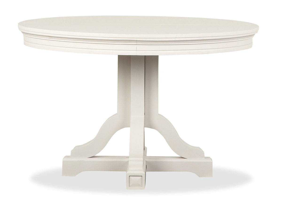 Willowbrook - Extendable 48" Round Dining Table - Egg Shell White, photo 7 of 7