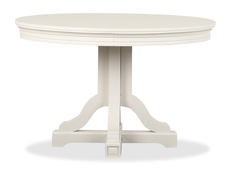 Willowbrook - Extendable 48" Round Dining Table - Egg Shell White, photo 7 of 7