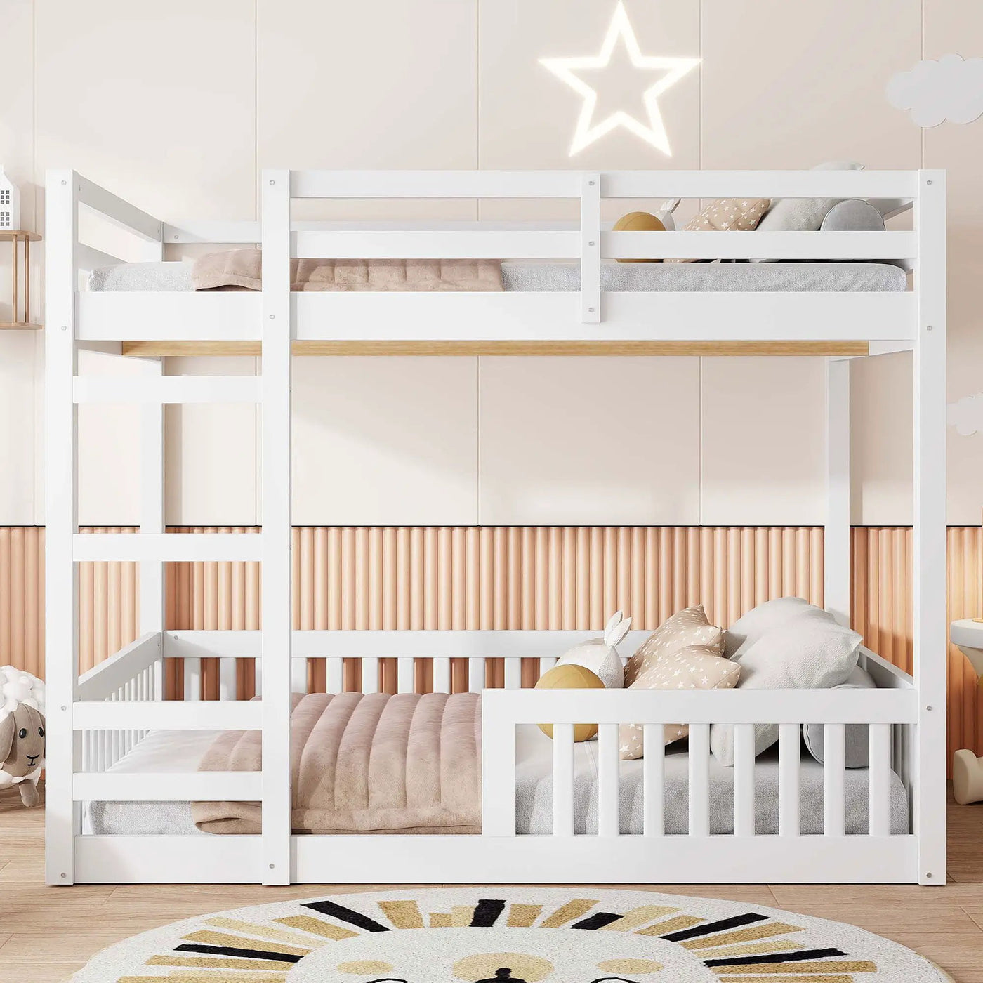 Stylish Bunk Bed With Ladder And Guardrails by HouseOfZazla