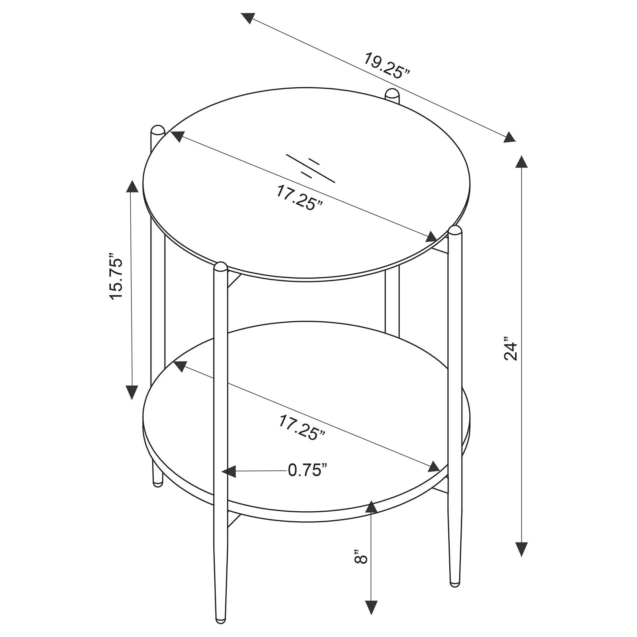 Jonelle 2-piece Round Coffee and End Table Set Gold by Unique Piece Furniture