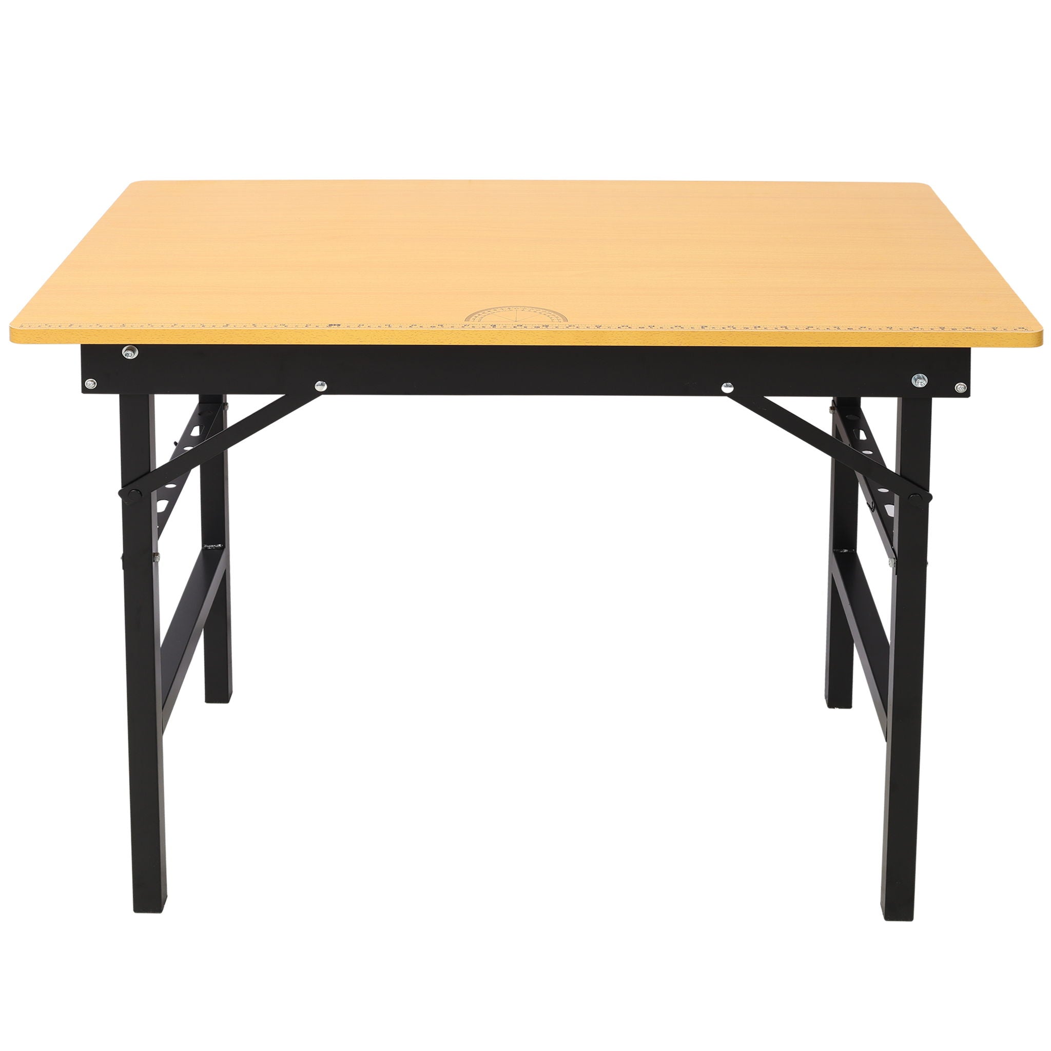 Portable Folding Work Table With Measuring Tape And Angle Finder Steel - Black by HouseOfZazla