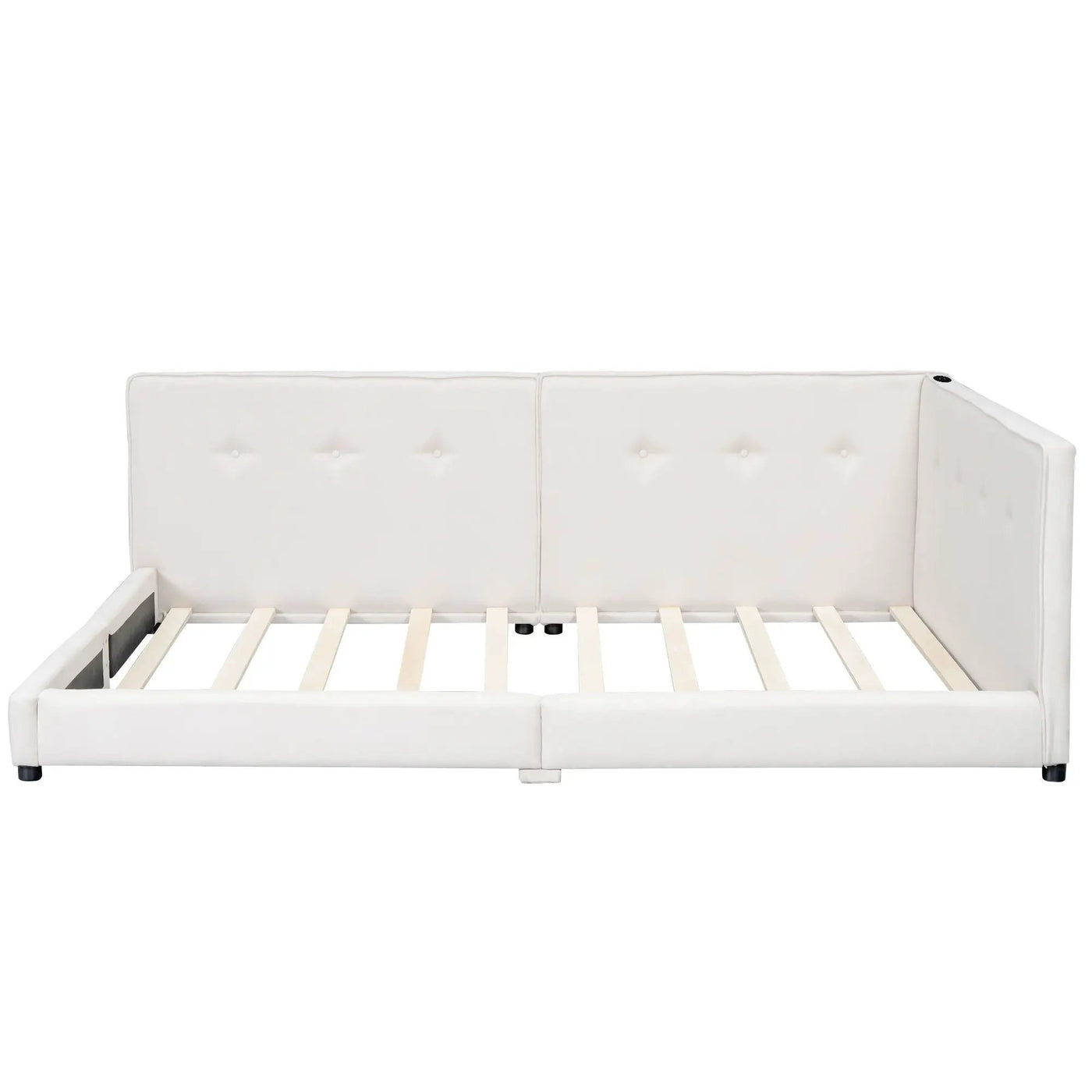 Modern Upholstered Platform Bed With USB Ports And LED Belt by HouseOfZazla