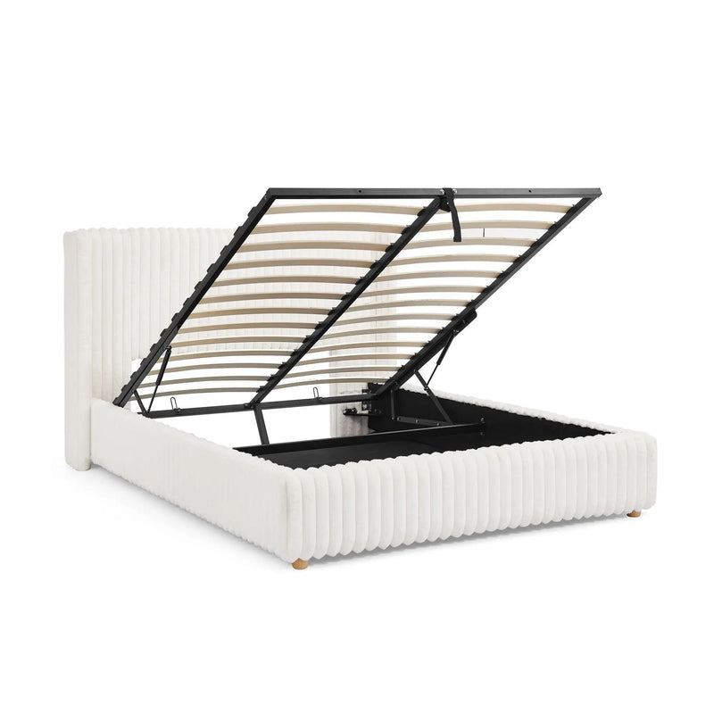 Functional Vertical Striped Bed With Gas Lift Storage