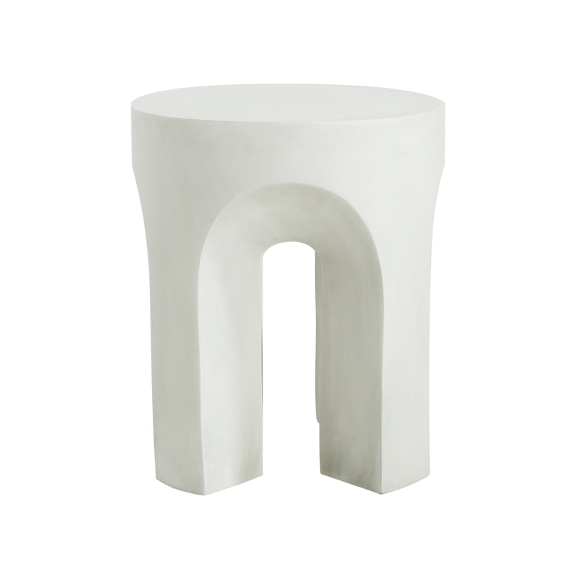 Outdoor MGO Round Top Side Table with Stable Four-Leg Design - Antique White, photo 6 of 10