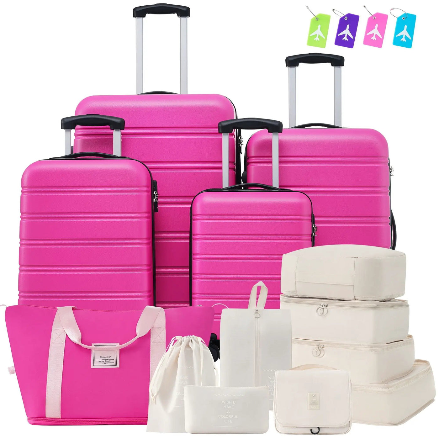 Hardshell Luggage Sets 4 Pieces + Bag Spinner Suitcase With Tsa Lock Lightweight - 16" / 20" / 24" / 28" Luggages by HouseOfZazla