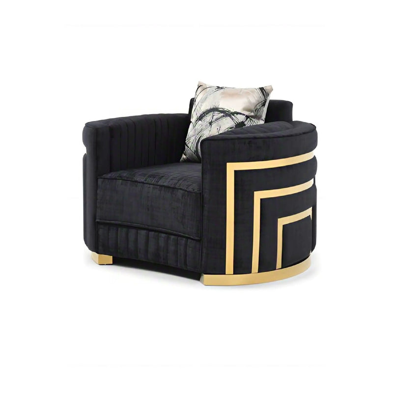 Soledad - Chair Upholstered With Hued Accents - Black by HouseOfZazla