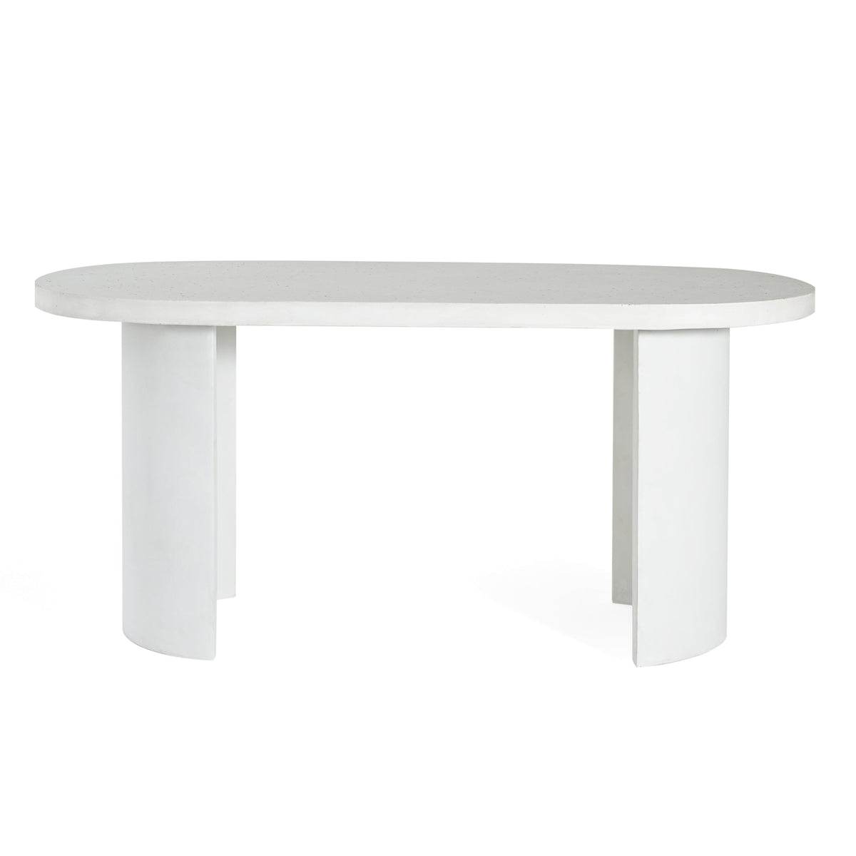 Ellis Oval 67.5" Modern Outdoor Concrete Dining Table with Terrazzo Top, photo 4 of 10