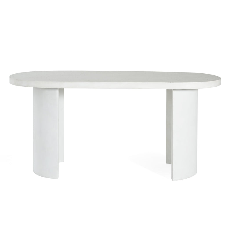 Ellis Oval 67.5" Modern Outdoor Concrete Dining Table with Terrazzo Top, photo 4 of 10
