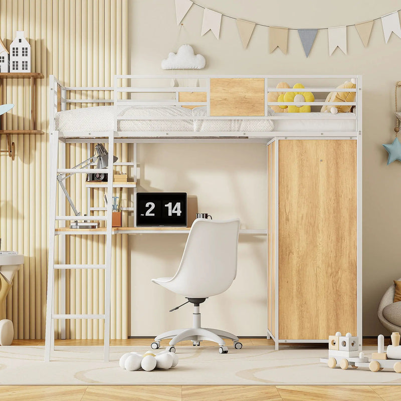 Loft Bed With L Shape Desk And Wardrobe by HouseOfZazla