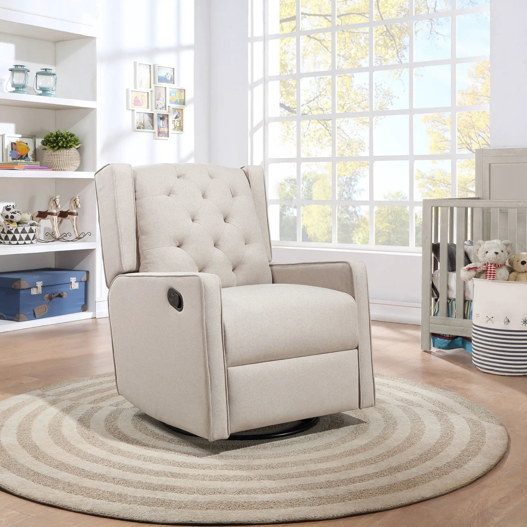 Milah - Gliding Swivel Recliner Tufted by HouseOfZazla