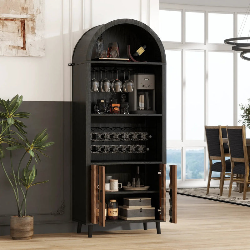 71' Farmhouse Arched Wine Bar Cabinet by HouseOfZazla