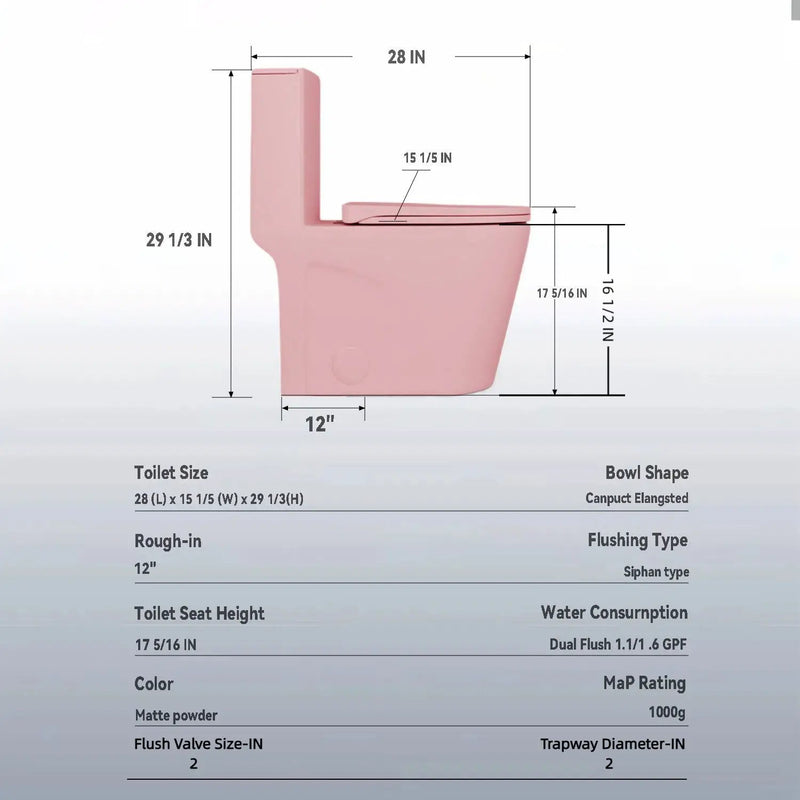 1 Piece Toilet With Tornado Flush, Dual Flush, And ADA Height Comfort Chair by HouseOfZazla