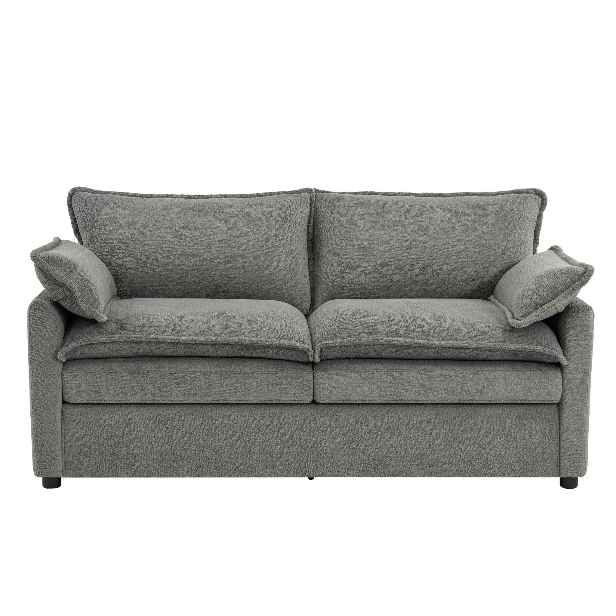 Modern Loveseat Sofa, Upholstered Couch With Side Storage Pockets by HouseOfZazla