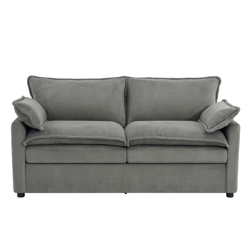 Modern Loveseat Sofa, Upholstered Couch With Side Storage Pockets by HouseOfZazla