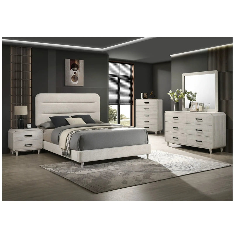 5 Drawer Tall Chest Storage Furniture With Ample Drawer Space - Antique White by Unique Piece Furniture