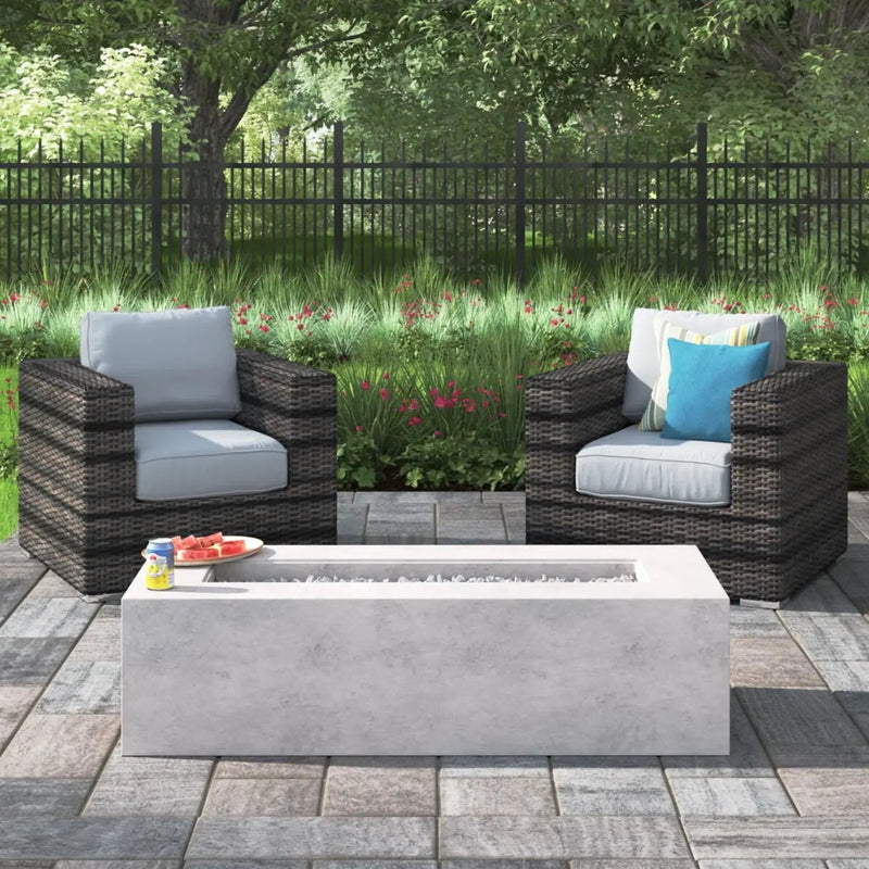 Outdoor Rattan Wicker Seating Set With Cushions 2 Person Patio Furniture - Espresso / Gray by HouseOfZazla