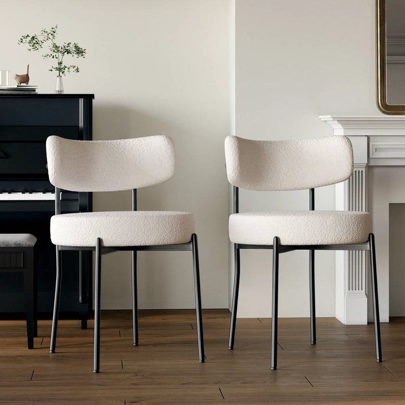 Extendable Dining Table Set With Curved Backrest Upholstered Chairs by Unique Piece Furniture