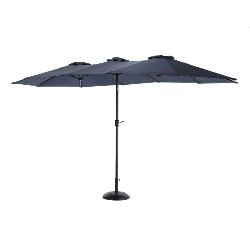 14.8 Ft Double Sided Outdoor Umbrella Rectangular Large with Crank (Navy Blue) (No Base) by HouseOfZazla