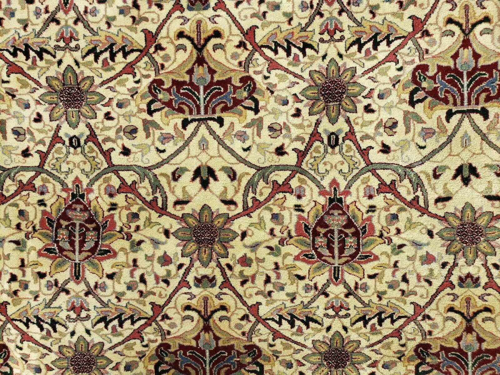 12' X 18' One-of-a-Kind Indian Agra Hand-Knotted Wool Rug Handmade Organic Dyes by Jewel Rugs