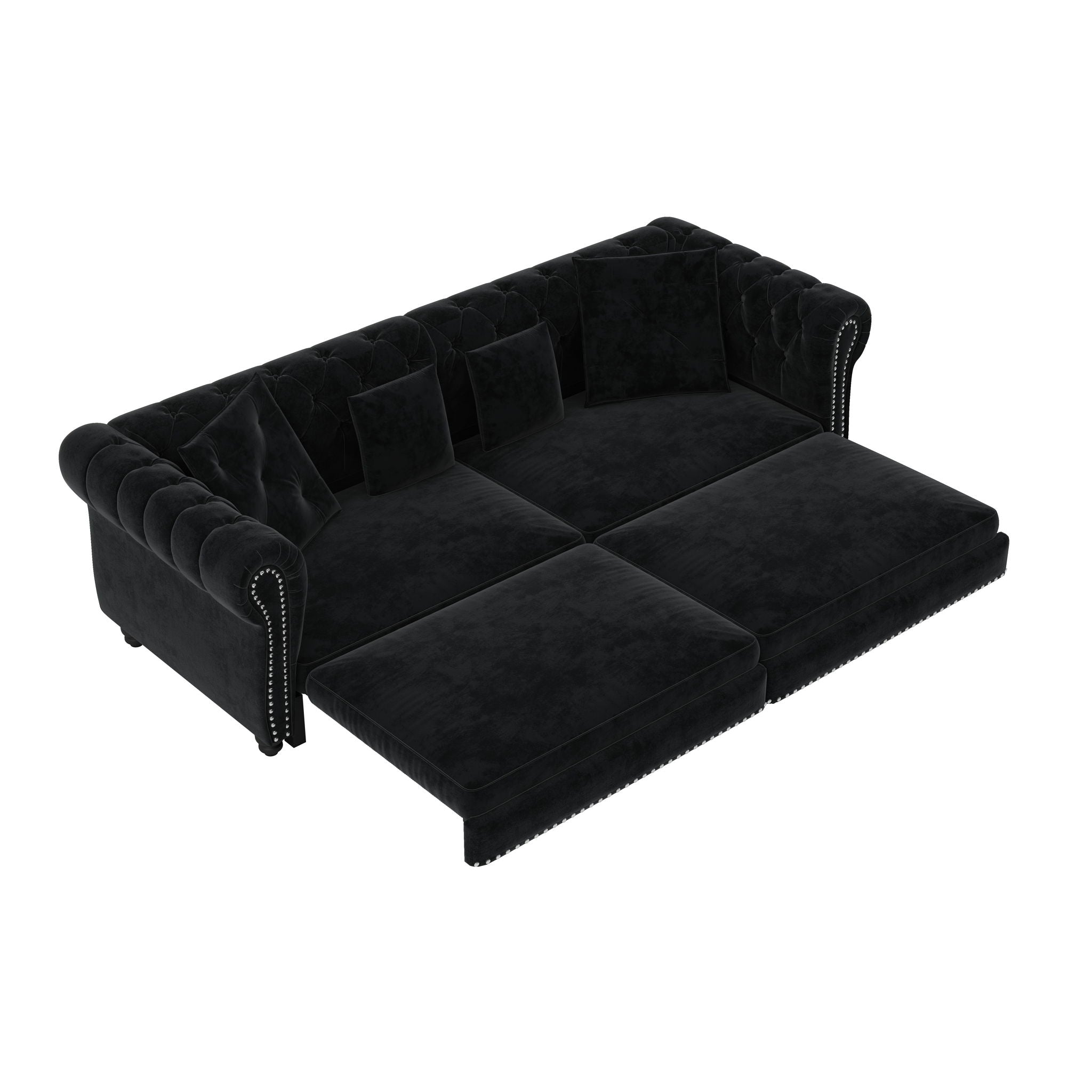 3 In 1 Convertible Sleeper Sofa Bed With Movable Ottoman by HouseOfZazla