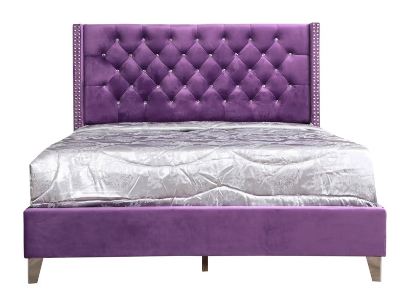 Upholstered Nailhead Trim Chic Bed by Unique Piece Furniture