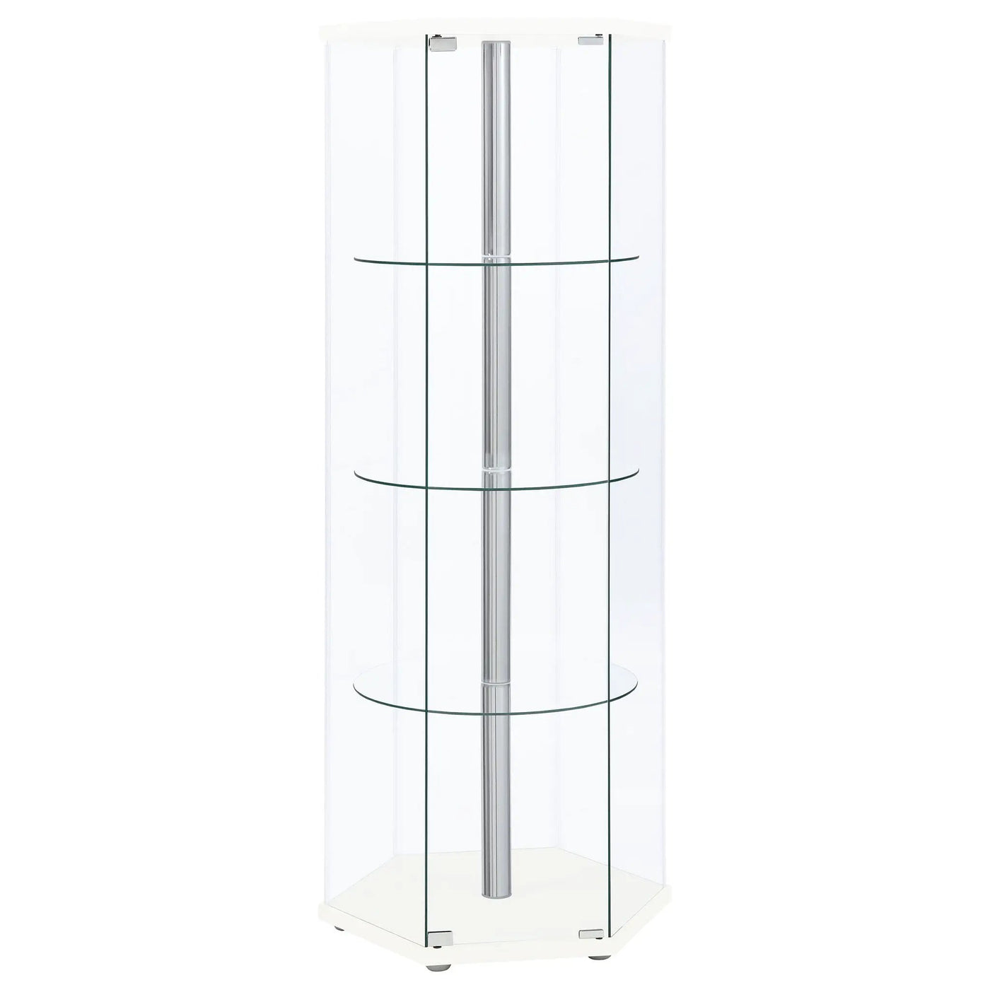 Tenley - 4 Shelf Curio Cabinet With Hexagonal Design by HouseOfZazla