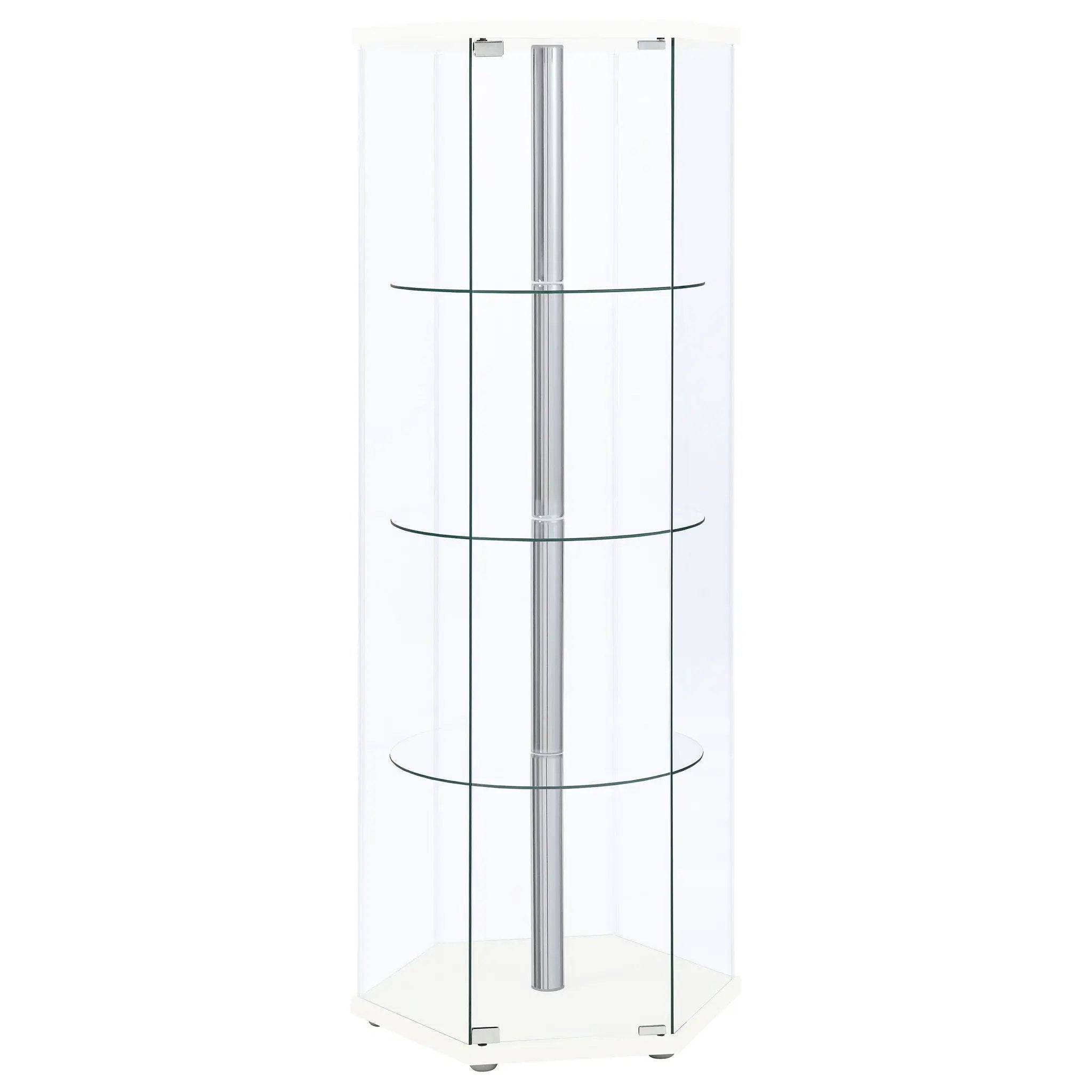 Tenley - 4 Shelf Curio Cabinet With Hexagonal Design by HouseOfZazla