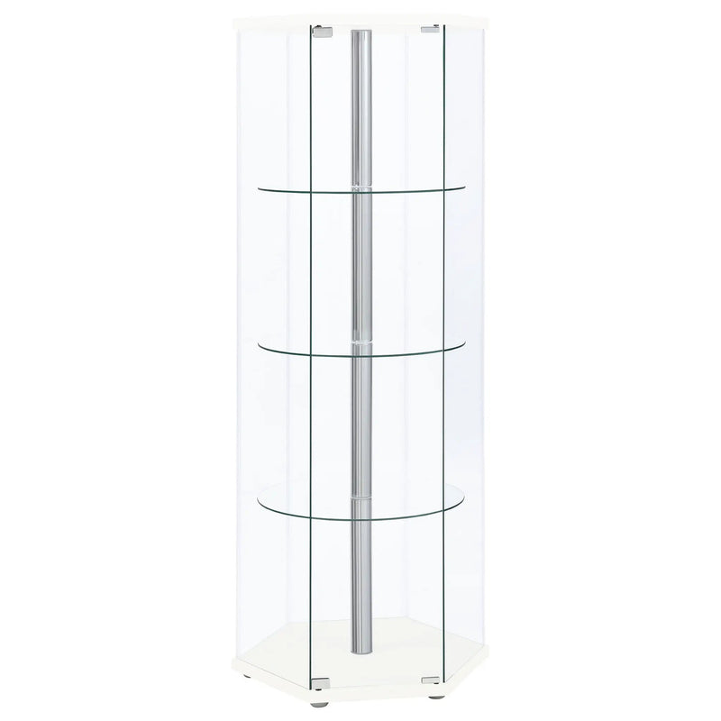 Tenley - 4 Shelf Curio Cabinet With Hexagonal Design by HouseOfZazla