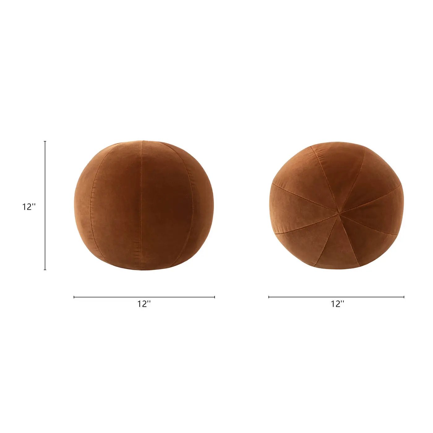 Luna 12" Round Sphere Accent Ball Throw Pillow - Burnt by HouseOfZazla