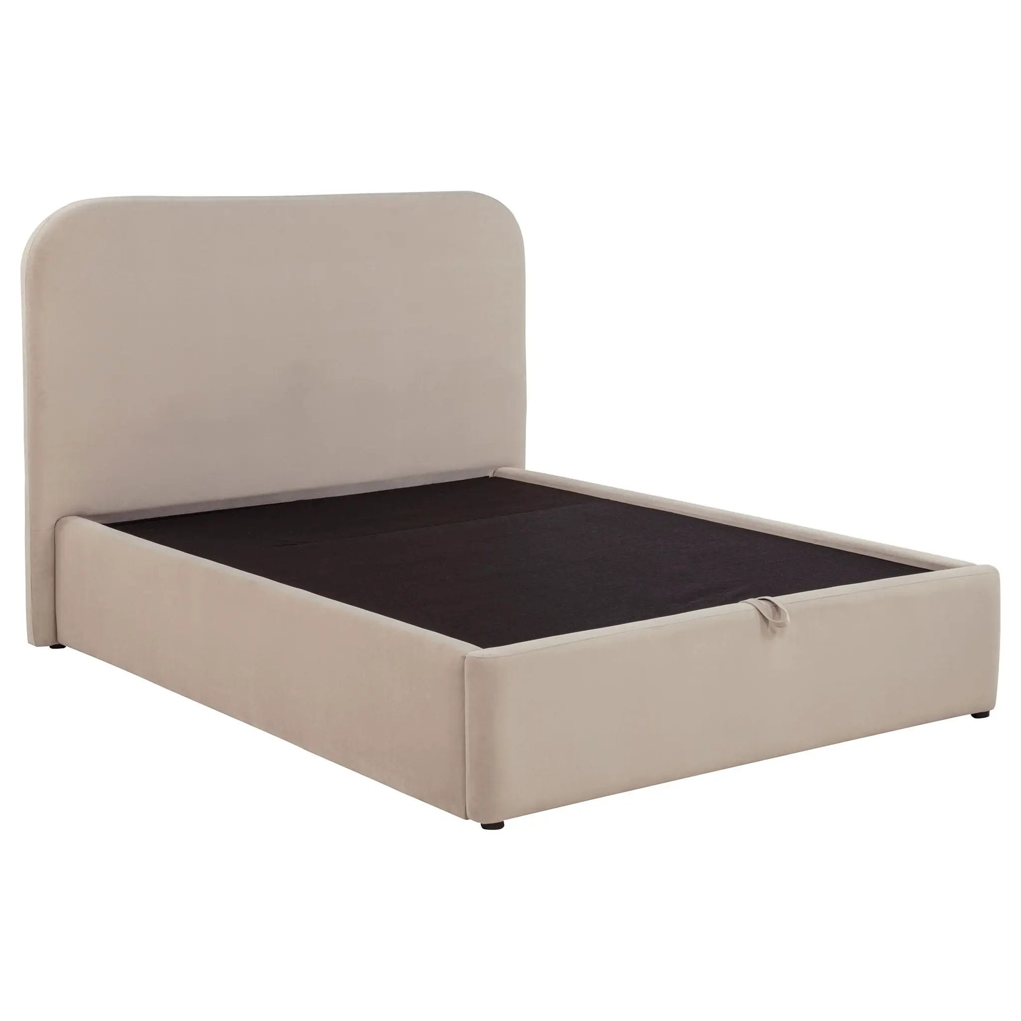 Anders Upholstered Full Storage Lift Platform Bed Beige by Unique Piece Furniture