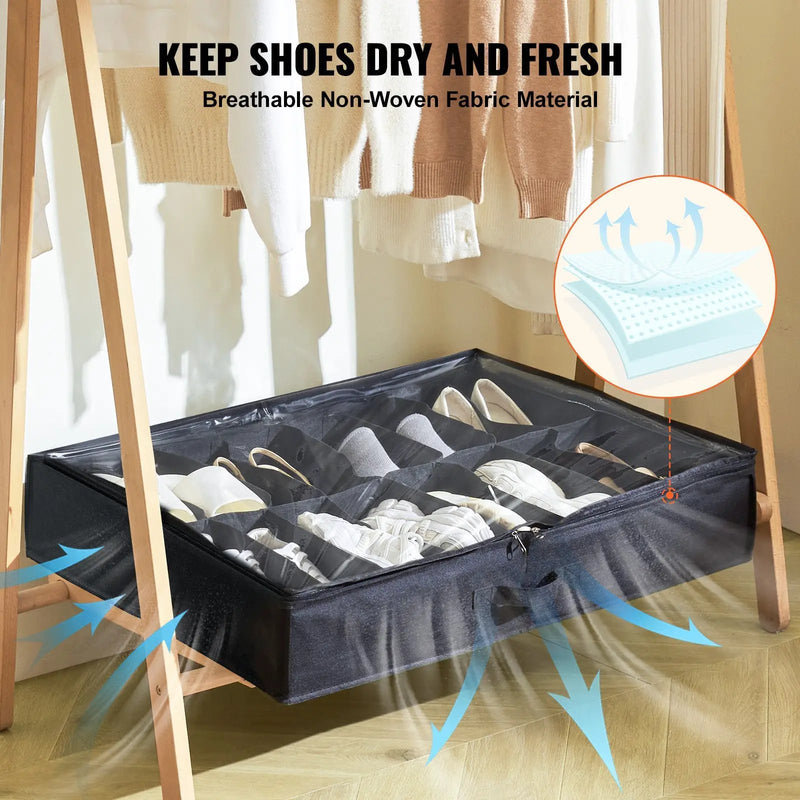 Sturdy Under Bed Shoe Storage Organizer, Set of 2 by HouseOfZazla