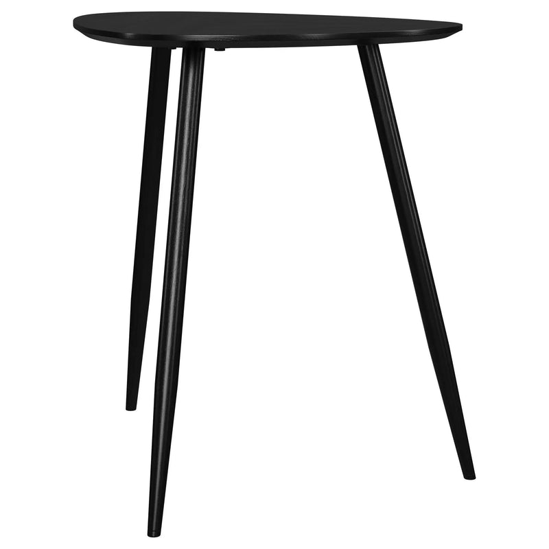 Odessa Triangular Solid Wood End Table Black by Unique Piece Furniture