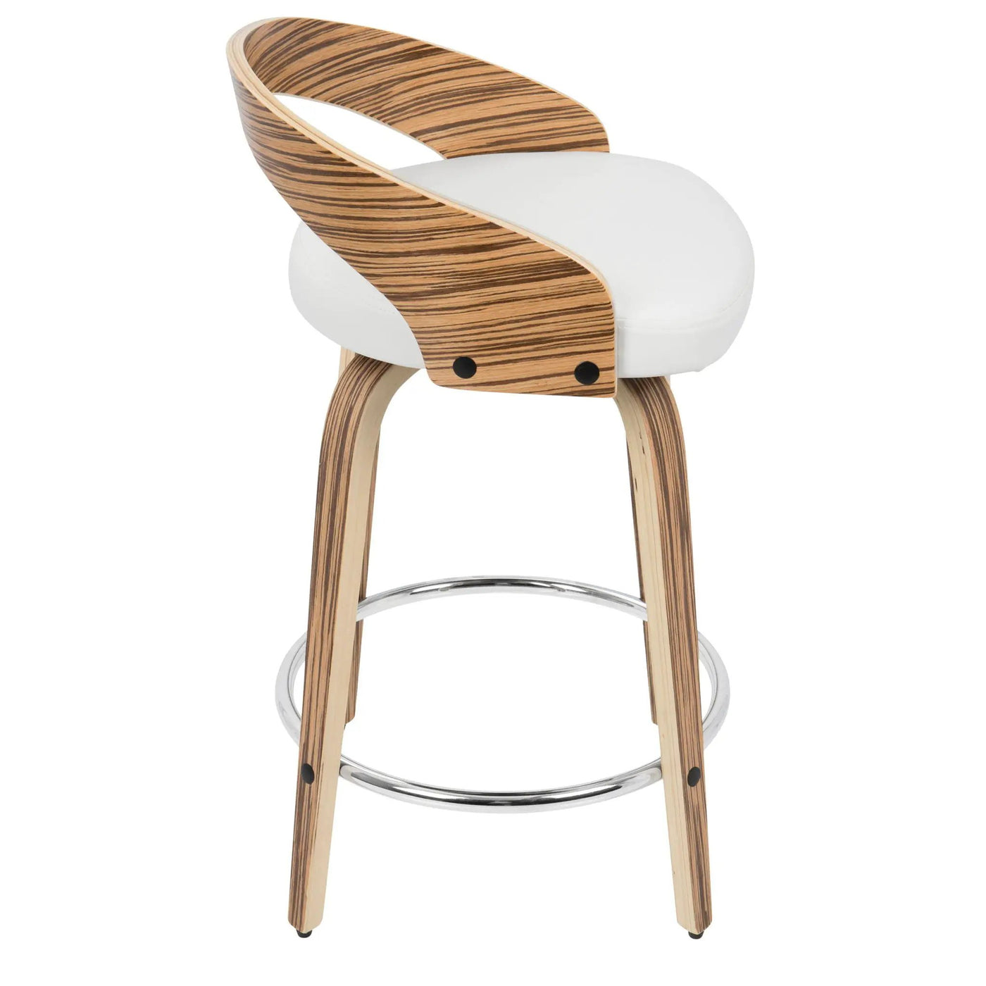 Grotto - Contemporary Fixed Height Counter Stool & Swivel With Round Footrest (Set of 2) by HouseOfZazla