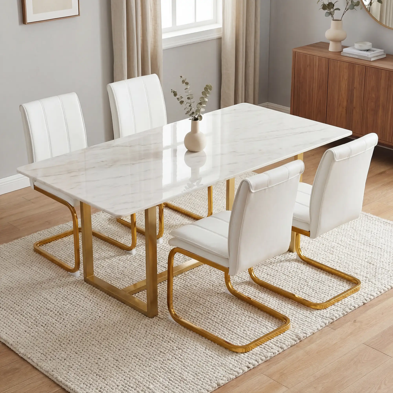 Modern Dining Chairs Set of 4, PU Leather by HouseOfZazla